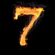Numbers and symbols on fire