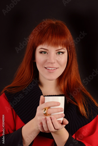 Photo: girl with tea girl with tea