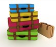 suitcases for travel. 3d illustration over white