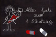 Tafel mit Schriftzug, Alles Gute zum 1. Schultag