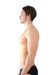 Photo: Shirtless young man showing proper standing position or posture Shirtless young man showing proper standing position or posture