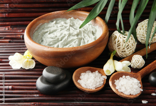 Photo: Composition with cosmetic clay for spa treatments, Composition with cosmetic clay for spa treatments,