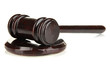 Wooden gavel isolated on white