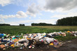 Garbage dump on the side of the fields.