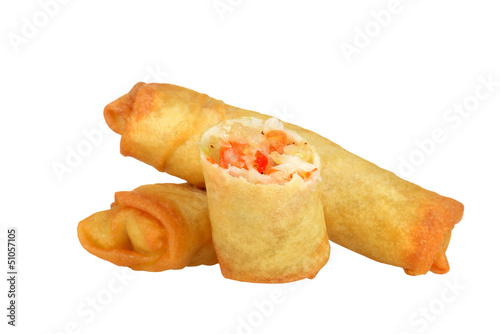 Photo: isolated vegetable spring rolls isolated vegetable spring rolls
