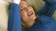 Woman listening to music with headphones