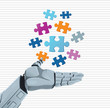Robot hand and puzzle