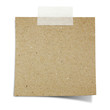 blank note taped recycle paper on white background