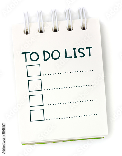 Photo: to do list on white paper notebook to do list on white paper notebook