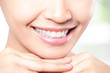 Beautiful young woman teeth close up