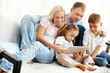 Family on sofa