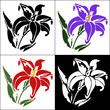 Vector: Set of flower design elements Set of flower design elements