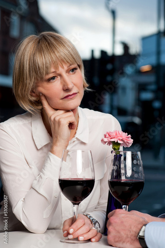 Photo: Woman lost in deep thoughts Woman lost in deep thoughts