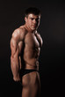 Poto of naked athlete with strong body