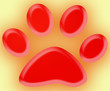 3d red pet paw illustration