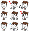 ビジネスマン　表情　手描き風