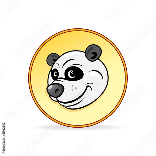 Vector: Cartoon Illustration of a Panda Bear Head. Cartoon Illustration of a Panda Bear Head.