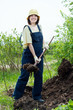 farmer works with manure