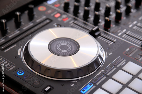 Photo: Closeup of dj controller with jog wheel Closeup of dj controller with jog wheel