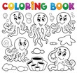 Coloring book octopus theme 1