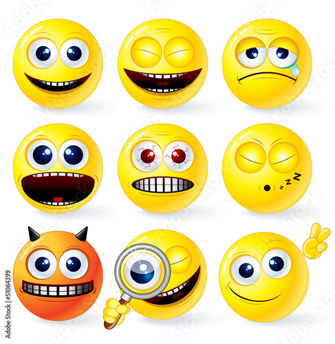 Illustration: Cartoon Yellow Smileys Cartoon Yellow Smileys