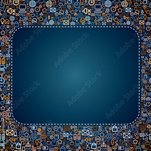Illustration: Media Icons Background with Space for Text Media Icons Background with Space for Text