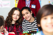 Schoolgirls in classroom
