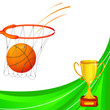 Vector: vector illustration of basketball net with gold trophy vector illustration of basketball net with gold trophy
