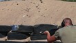 Man shooting rifle