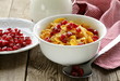 healthy breakfast of muesli with milk