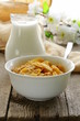 healthy breakfast of muesli with milk