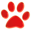 3d red pet paw illustration