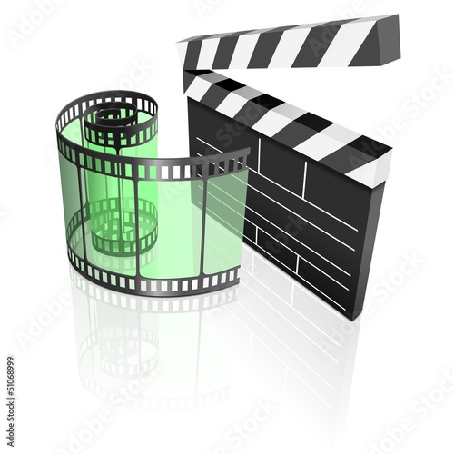 Vector: Film reel and clapper Film reel and clapper