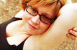 Close up portrait of attractive redheaded woman