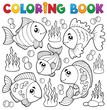Coloring book various fish theme 1
