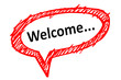 Sprechblase: Welcome...