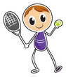 A sketch of a boy playing tennis