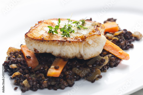 Photo: pikeperch fillet with lentils and carrot pikeperch fillet with lentils and carrot