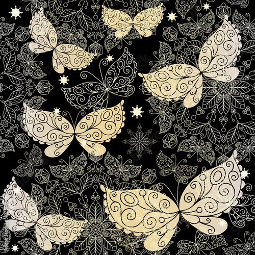Vector: Vintage dark seamless pattern Vintage dark seamless pattern