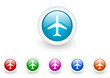 airplane vector glossy web icon set