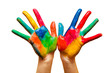 Foto: Painted hands, colorful fun. Isolated. Creative, funny concepts Painted hands, colorful fun. Isolated. Creative, funny concepts