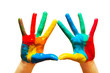 Foto: Painted hands, colorful fun. Creative and artistic means happy! Painted hands, colorful fun. Creative and artistic means happy!