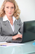 Photo: Businesswoman on laptop Businesswoman on laptop