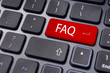 faq concepts, messages on keyboard enter key