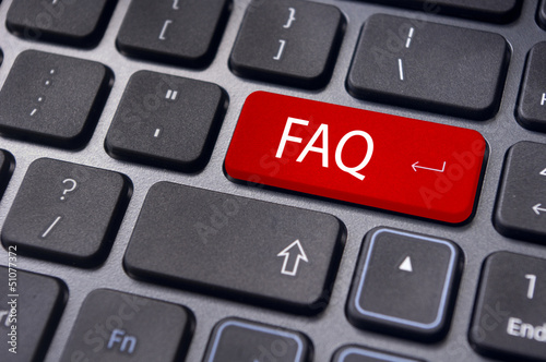Photo: faq concepts, messages on keyboard enter key faq concepts, messages on keyboard enter key