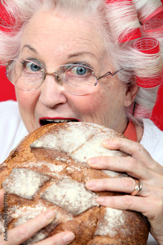 Photo: An old lady with hairrollers An old lady with hairrollers