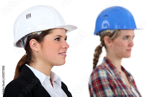 Photo: Female architect and builder Female architect and builder