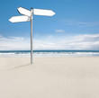 Wegweiser am Strand