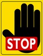 CARTELLO RETTANGOLARE STOP SU CAMPO GIALLO
