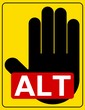 CARTELLO ALT SU CAMPO GIALLO